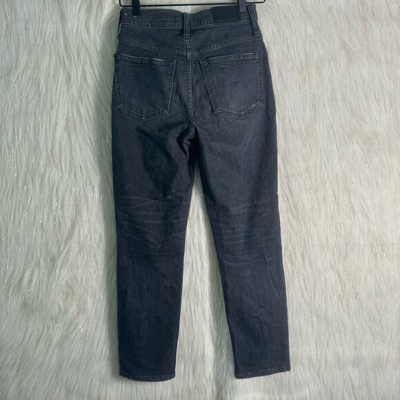 Madewell Womens Vintage Crop Jeans High Rise Black Straight AA892 FA19 Sz 24 - Picture 4 of 12
